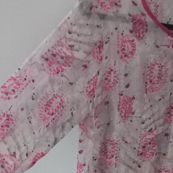 THEORY silk+cotton thin print blouse - Picture 4 of 10
